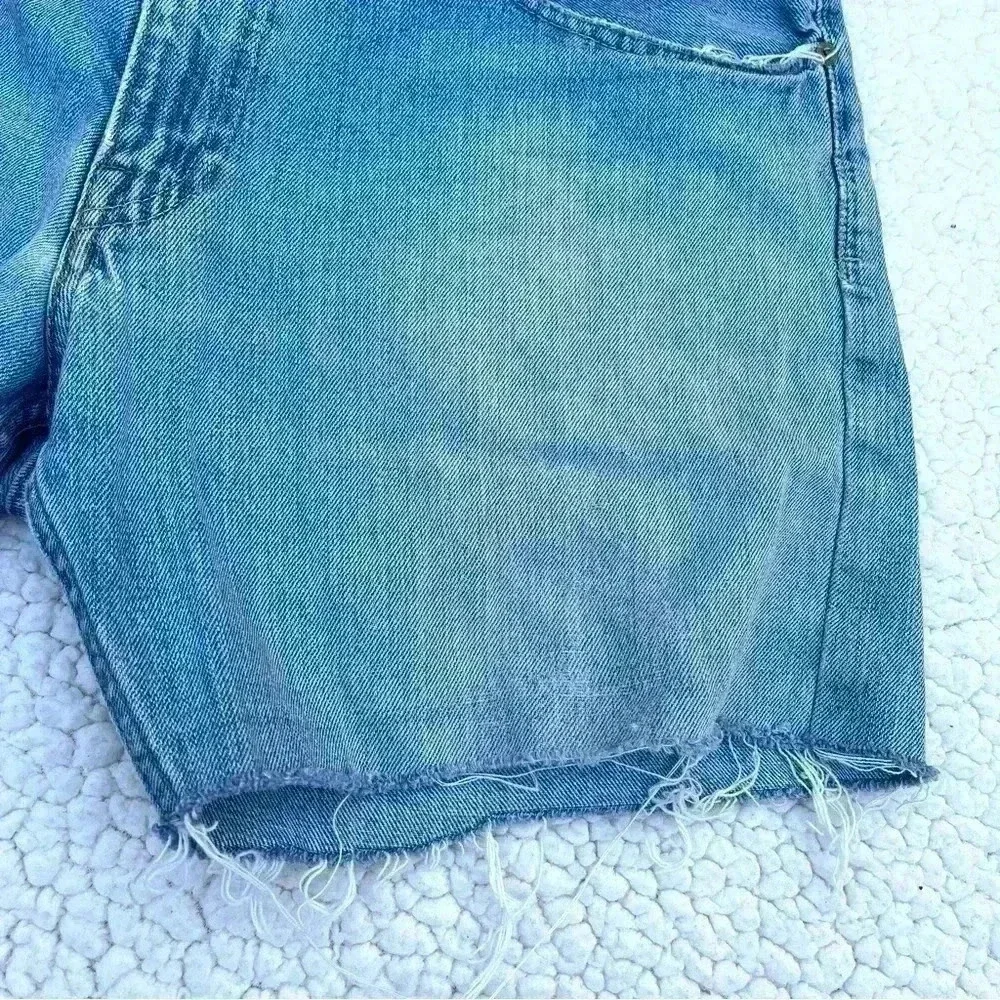 Polo R.‎ Lauren Boyfriend Classic Fit Med Wash Faded Cutoff Jean Shorts Size 35